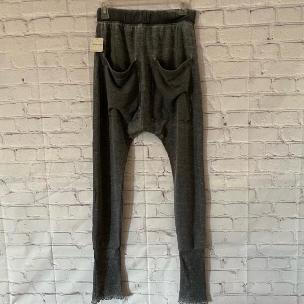 FREE PEOPLE COZY ALL DAY HAREM WASHED BLACK LEGGING,JOGGERS SIZE XS - Picture 4 of 11